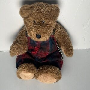 Boyds Bears BURL #91761 Plush 10” 🐻 w/Red & Black Plaid Overalls 1996 With Tags
